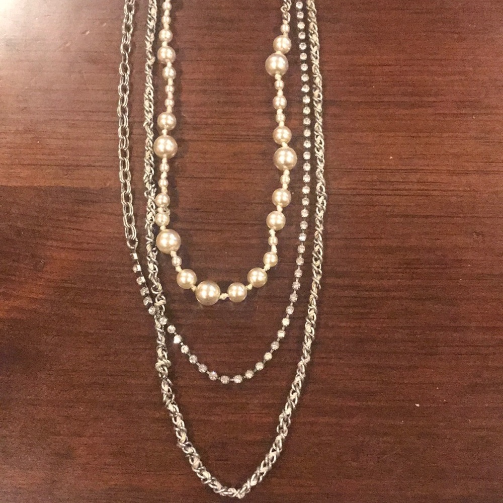 J.Crew layered statement necklace - silver